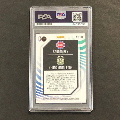 2020-21 Panini Illusions Rookie Reflections #6 Saddiq Bey Signed Card AUTO PSA S