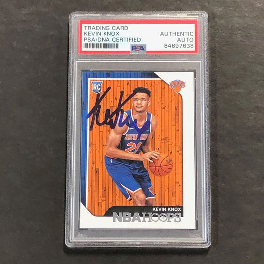 2018-19 NBA Hoops RC #242 Kevin Knox Signed Card AUTO PSA Slabbed Knicks