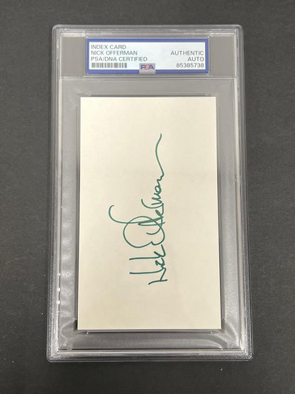 Nick Offerman signed Index Card PSA/DNA slabbed AUTO Parks and Rec