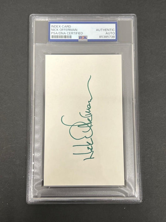 Nick Offerman signed Index Card PSA/DNA slabbed AUTO Parks and Rec