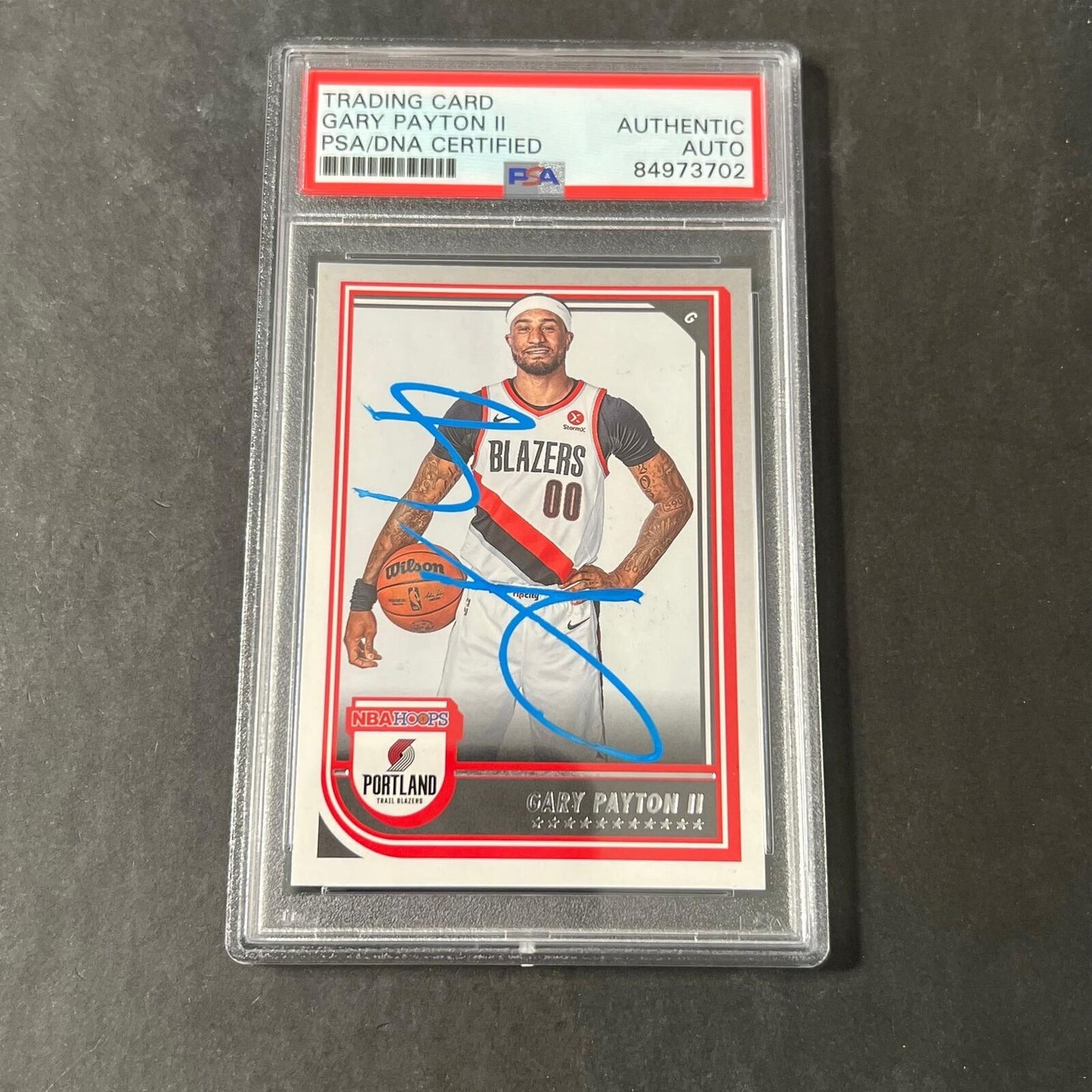 2022-23 Panini Hoops #211 Gary Payton II Signed Card AUTO PSA Slabbed Blazers