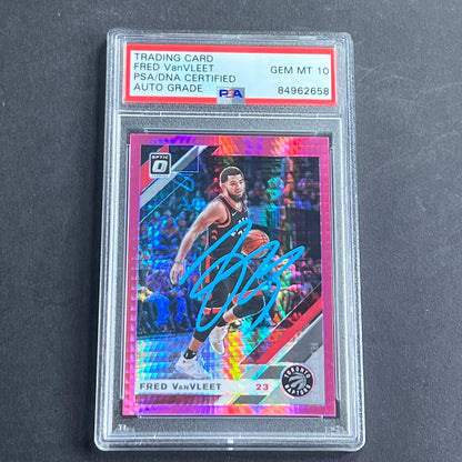 2019-20 Panini Donruss #9 Fred VanVleet Signed Card AUTO 10 PSA Slabbed Raptors