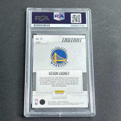 2021-22 Panini Instant #10 Kevon Looney Signed Card AUTO Grade 10 PSA Slabbed RC