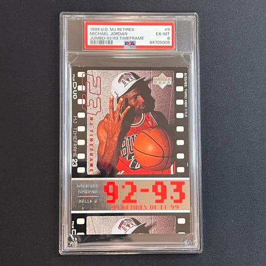 1999 Upper Deck MJ Retires Jumbo-92/93 Time Frame #9 Michael Jordan PSA EX MT 6