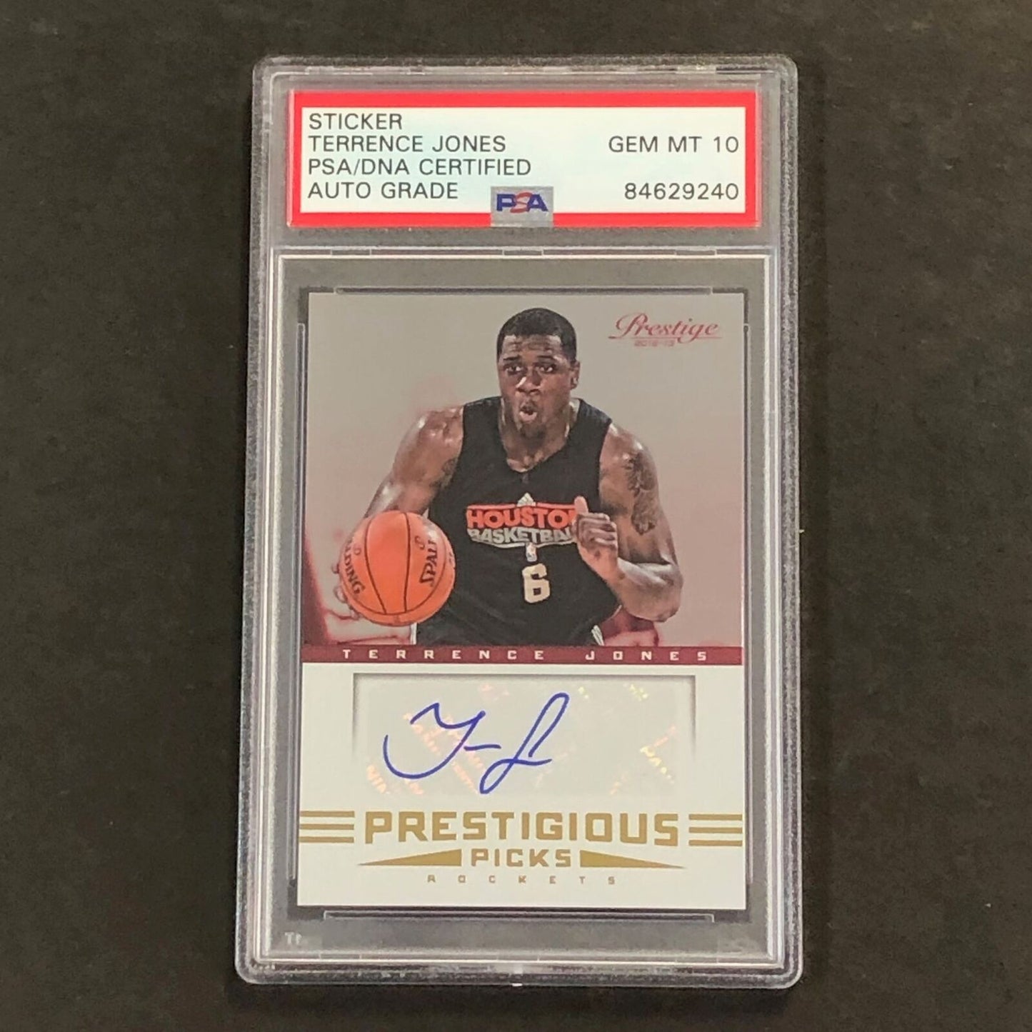 2012-13 Prestigious Picks #62 Terrence Jones Signed AUTO 10 PSA/DNA Rockets