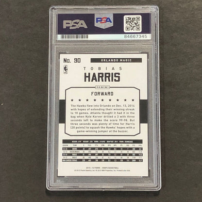 2015-16 NBA Hoops #90 Tobias Harris Signed Card AUTO 10 PSA Slabbed Magic