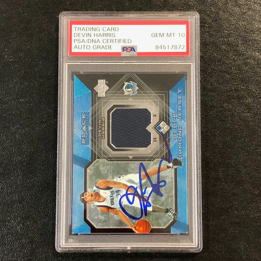 2004-05 Upper Deck Black Diamond Jersey #BDJ-DE Devin Harris Signed Relic Card A