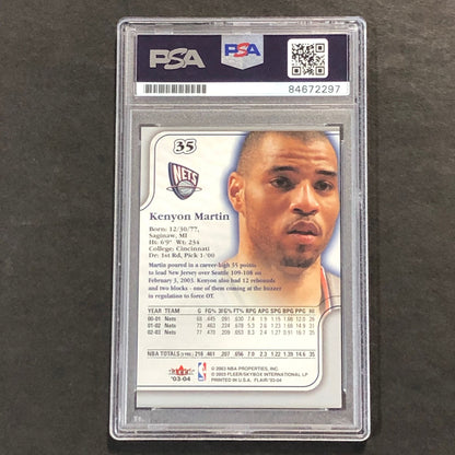 2003-04 Fleer Basketball #35 Kenyon Martin Signed Card AUTO PSA Slabbed New Jers