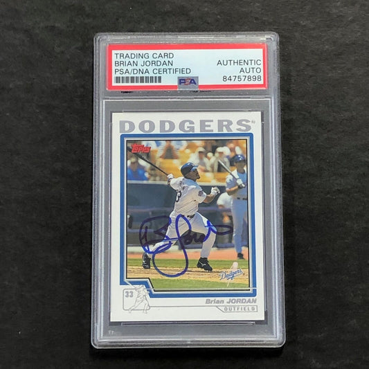 2004 Topps #146 Brian Jordan  Signed Card PSA Slabbed Auto Dodgers