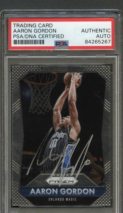 2015 Panini Prizm #166 Aaron Gordon Signed Card AUTO PSA Slabbed