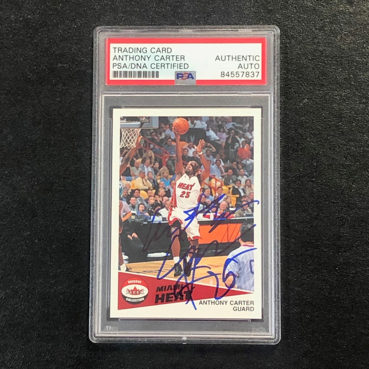2001-02 Fleer Shoebox #136 Anthony Carter Signed Card AUTO PSA Slabbed Heat