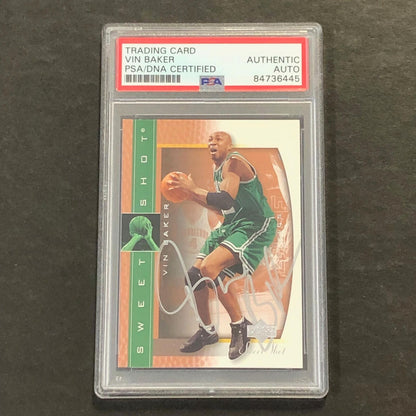 2003-04 Upper Deck Sweetshot #6 Vin Baker Signed Card AUTO PSA/DNA Slabbed Celti