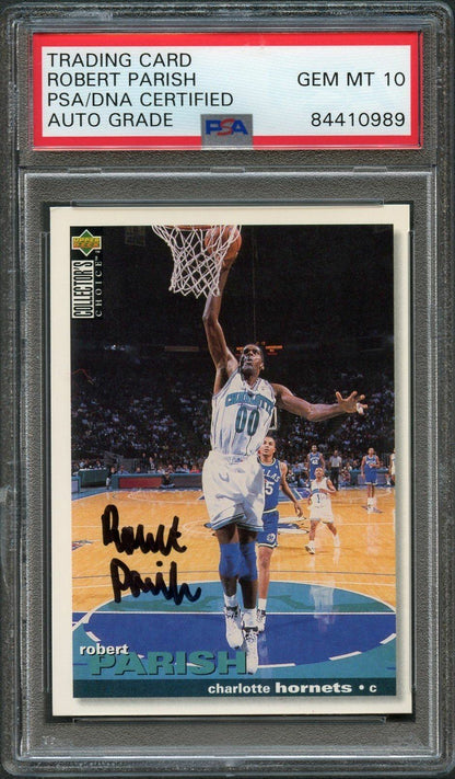 1995-96 Upper Deck Collector's Choice #100 Robert Parish Signed AUTO 10 PSA Slab