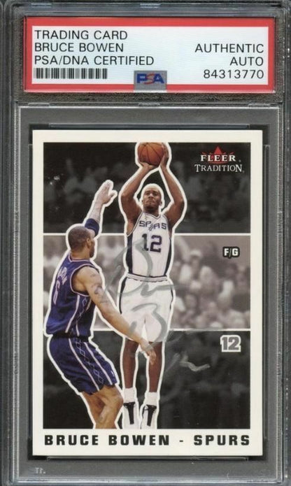 2003-04 Fleer Tradition #139 Bruce Bowen Signed Card AUTO PSA Slabbed Spurs