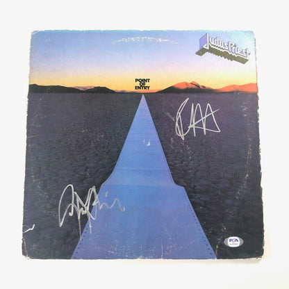 Rob Halford & Glenn Tipton Signed Vinyl Cover PSA/DNA Autographed Point of Entry