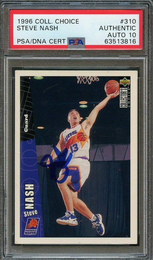 1996 Upper Deck Collectors Choice #310 Steve Nash Signed Card Auto 10 PSA Slabbe