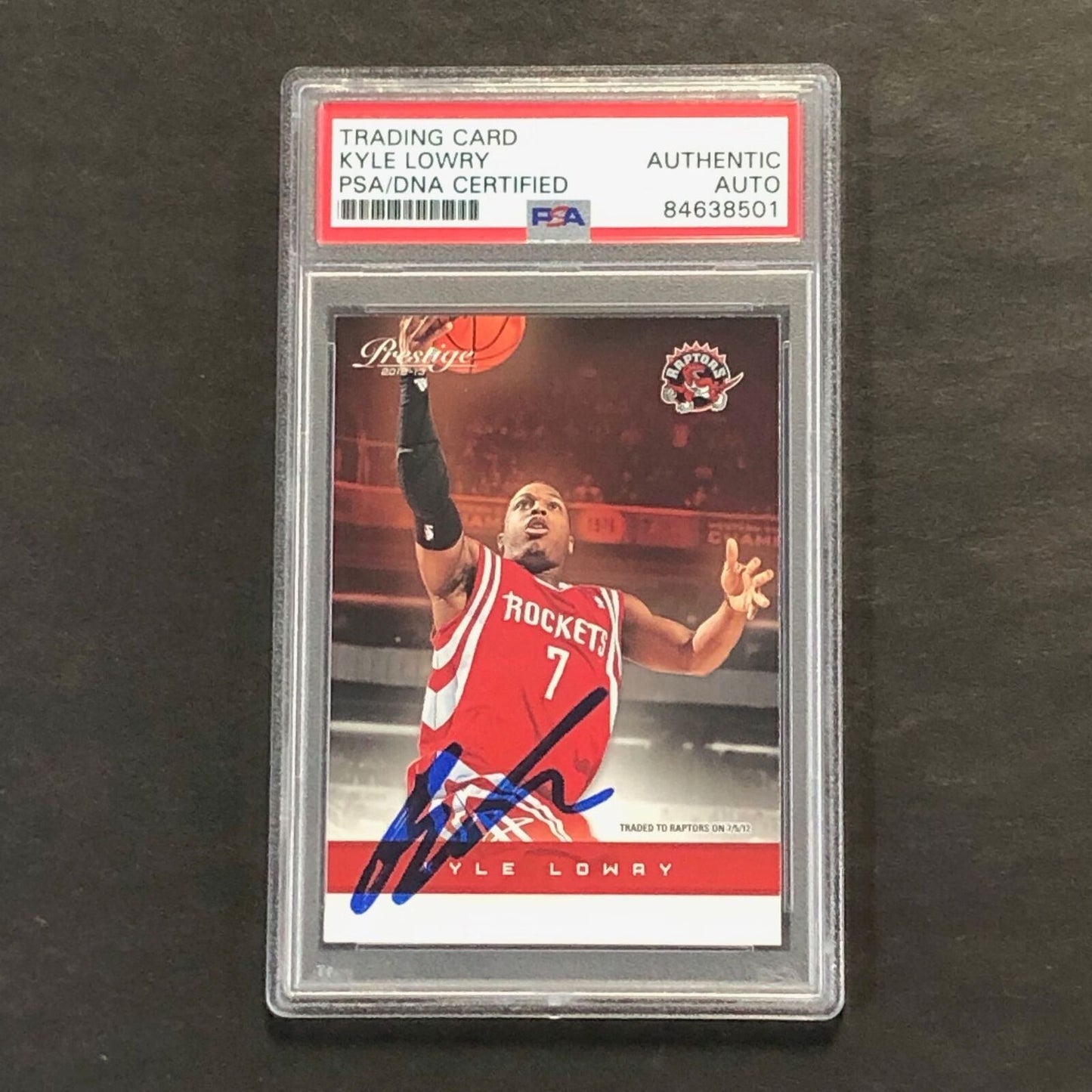 2012-13 Panini Prestige #94 Kyle Lowry Signed Card AUTO PSA Slabbed Raptors