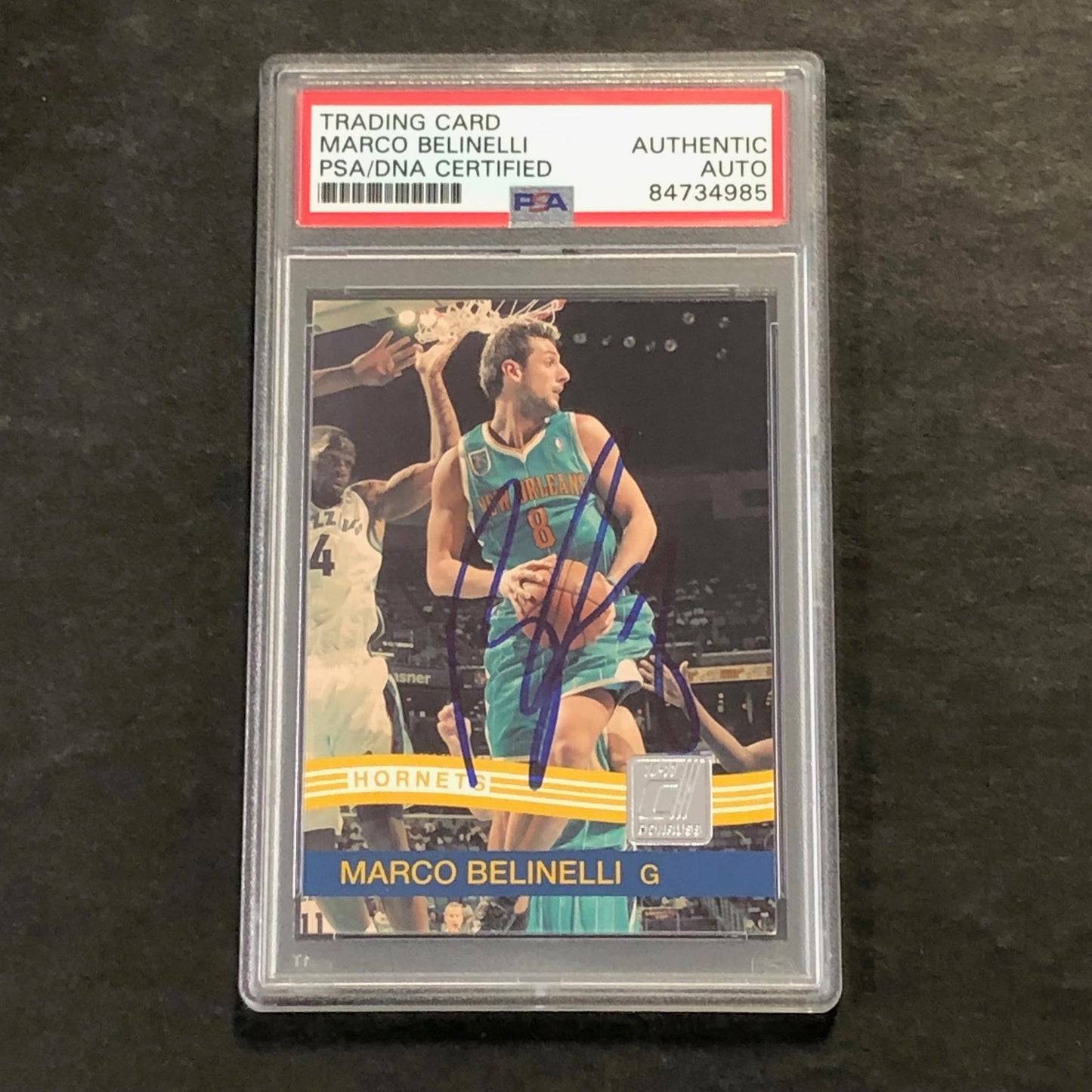 2010-11 Panini Donruss #104 Marco Belinelli Signed Card AUTO PSA Slabbed Pelican