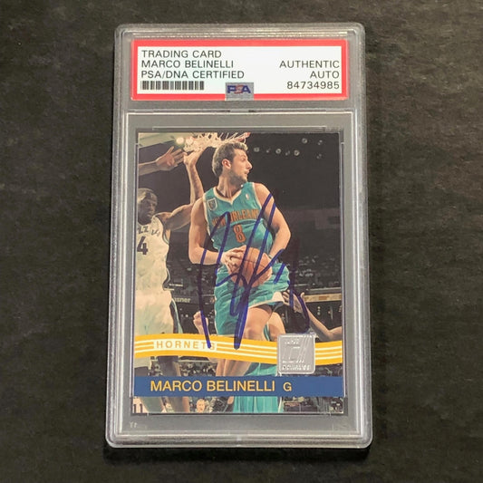 2010-11 Panini Donruss #104 Marco Belinelli Signed Card AUTO PSA Slabbed Pelican