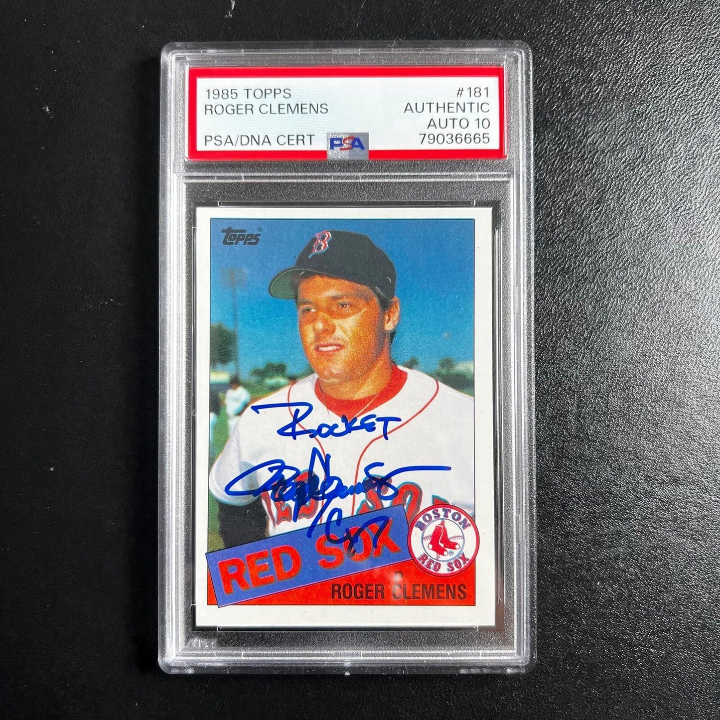 1985 Topps #181 Roger Clemens Signed Card PSA Slabbed AUTO 10 Red Sox