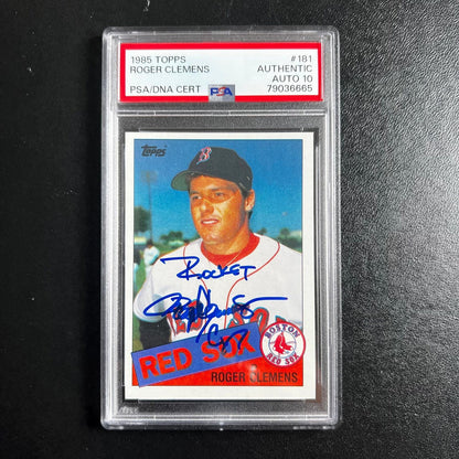 1985 Topps #181 Roger Clemens Signed Card PSA Slabbed AUTO 10 Red Sox