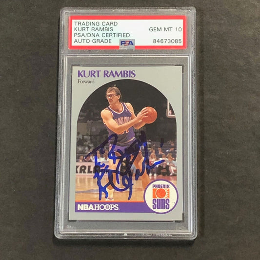 1990 NBA Hoops #241 Kurt Rambis Signed Card Auto 10 PSA Slabbed Suns