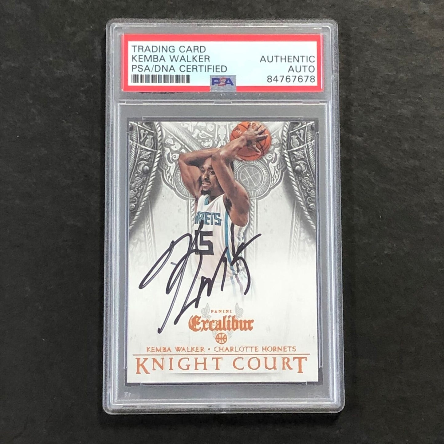 2014-15 Panini Excalibur #29 Kemba Walker Signed Card AUTO PSA Slabbed Hornets