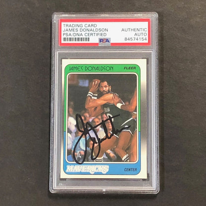 1988-89 Fleer #29 James Donaldson Signed Card AUTO PSA Slabbed Mavericks