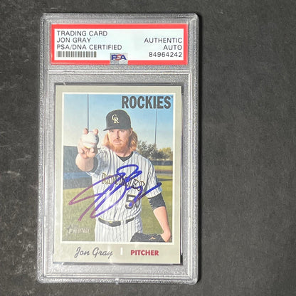 2019 Topps Heritage #255 Jon Gray Signed Card PSA Slabbed Auto Rockies