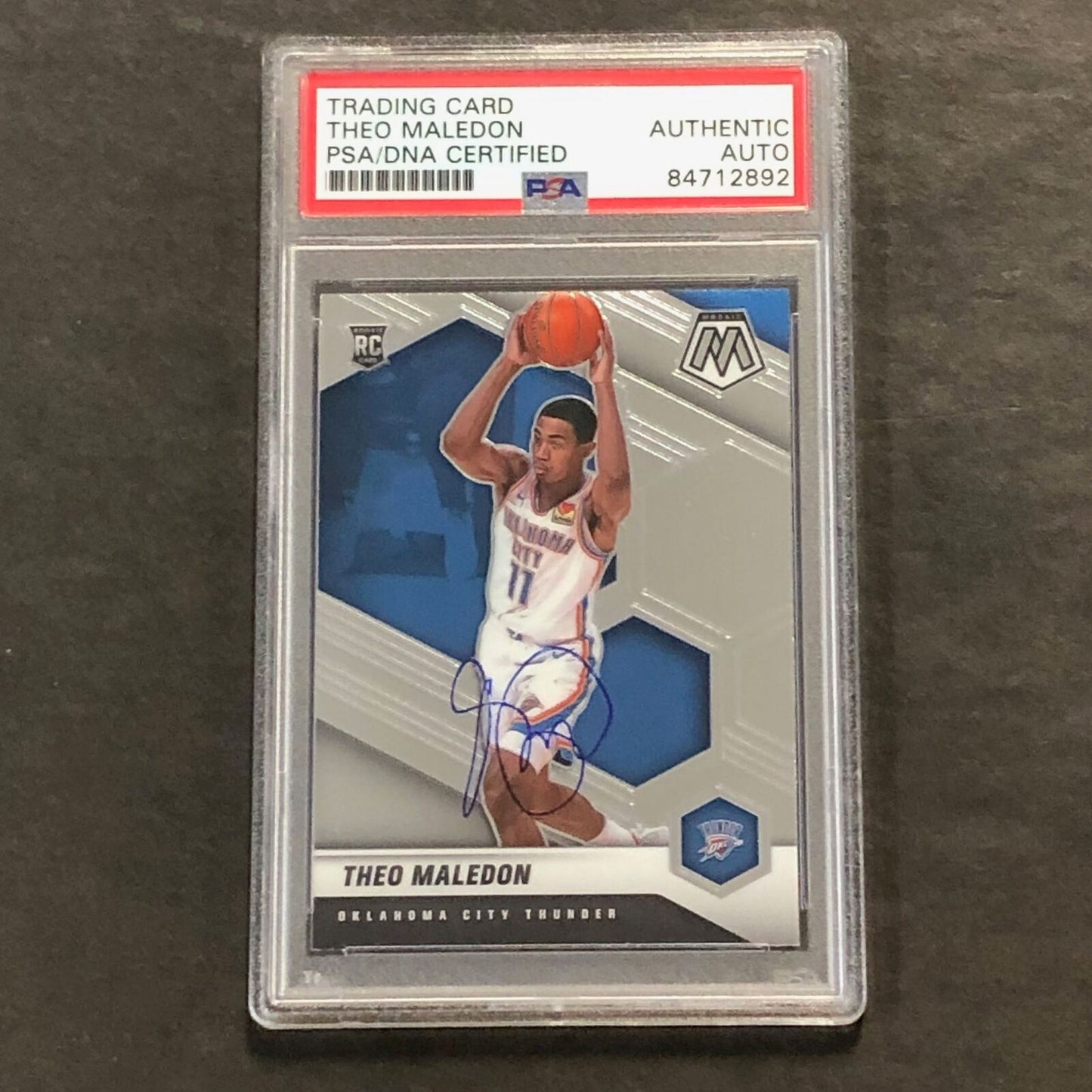 2020-21 Panini Mosaic #218 Theo Maledon Signed Card AUTO PSA Slabbed RC
