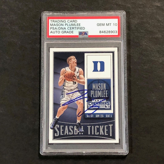 2015-16 Contenders Draft Picks Season Ticket #68 Mason Plumlee Signed Card AUTO