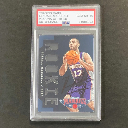 2012-13 Panini Marquee #378 Kendall Marshall Signed Card AUTO 10 PSA Slabbed RC