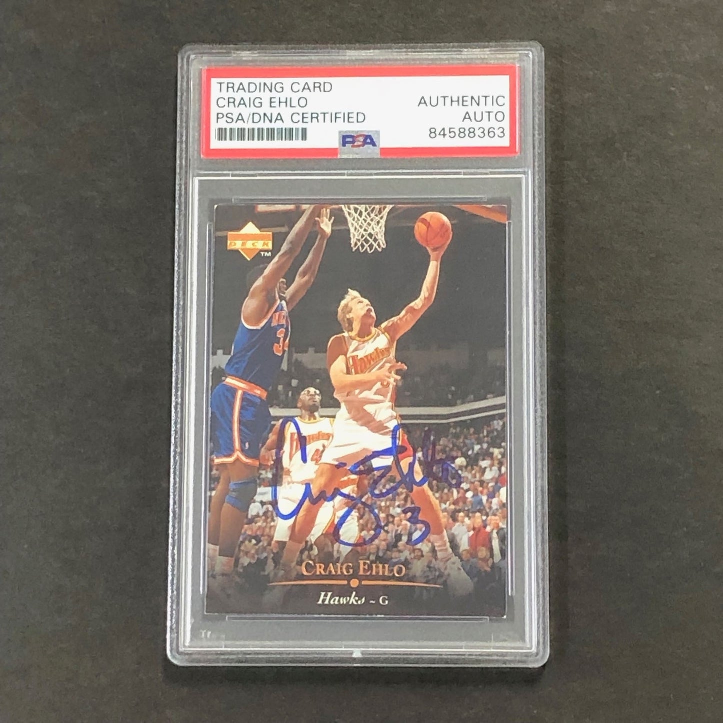1995-96 Upper Deck #86 Craig Ehlo Signed Card AUTO PSA Slabbed Hawks