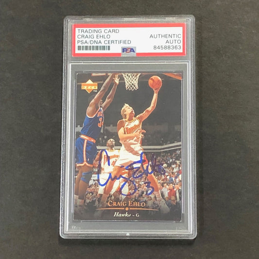 1995-96 Upper Deck #86 Craig Ehlo Signed Card AUTO PSA Slabbed Hawks