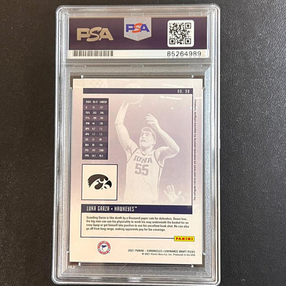 2021 Panini Chronicles Draft Picks #98 Luka Garza Signed Card AUTO PSA Slabbed I