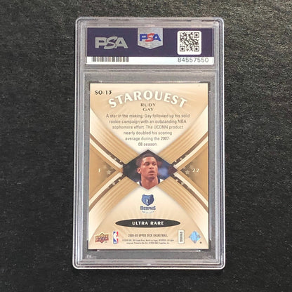 2008-09 Upper Deck Starquest #SQ1 Rudy Gay Signed Card AUTO 10 PSA Slabbed Grizz