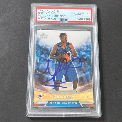 2007-08 Upper Deck #29 Nick Young Signed Rookie Card AUTO 10 PSA Slabbed