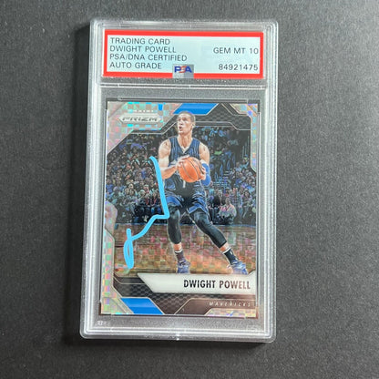 2016-17 Panini Prizm #160 Dwight Powell Card AUTO 10 PSA Slabbed Mavericks