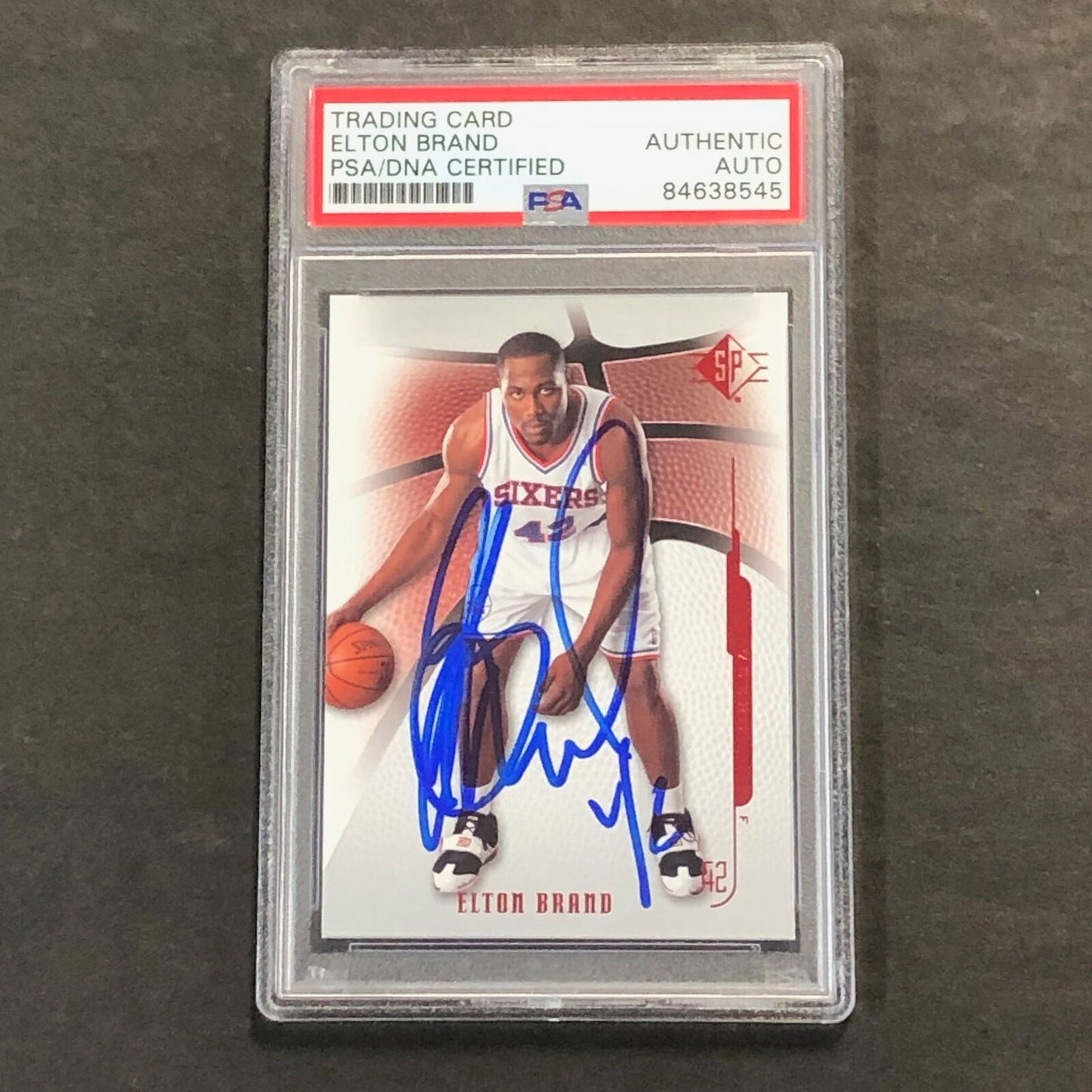 2008-09 Upper Deck SP #63 Elton Brand Signed Card AUTO PSA Slabbed Sixers