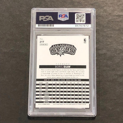 2013-14 NBA HOOPS #217 Boris Diaw Signed Card AUTO PSA Slabbed Spurs