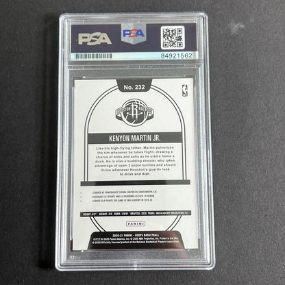 2020-21 NBA Hoops #232 Kenyon Martin Jr. Signed Card AUTO PSA Slabbed RC Rockets