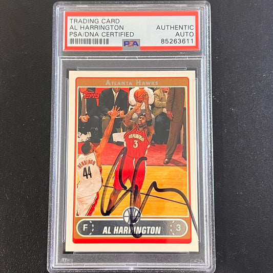 2006 Topps #6 Al Harrington Signed Card AUTO PSA Slabbed Hawks