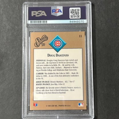 1992 Studio #11 Doug Dascenzo Signed Card PSA Auto Slabbed Cubs