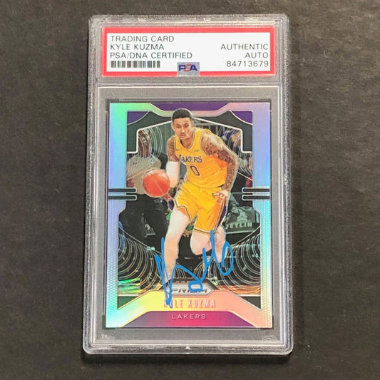 2019-20 Panini Prizm #130 Kyle Kuzma Signed Card Auto PSA Slabbed Lakers