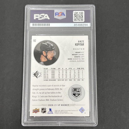 2020 Sp Hockey #92 Anze Kopitar Signed Card Auto PSA Kings