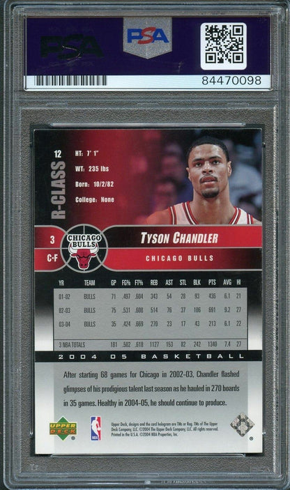2004-05 Upper Deck R-Class #12 Tyson Chandler Signed Card AUTO PSA Slabbed