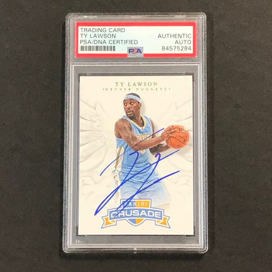 2012-13 Panini Crusade #74 Ty Lawson Signed Card AUTO PSA Slabbed Nuggets