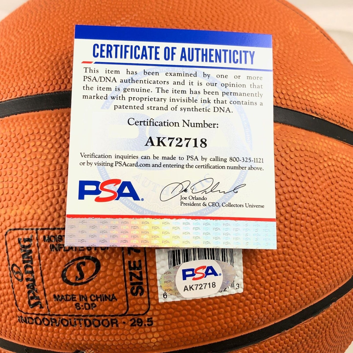 WENDELL MOORE Signed Basketball PSA/DNA Duke Blue Devils Autographed