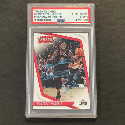 2018-19 Panini NBA Threads #20 Montrezl Harrell Signed Card PSA Slabbed Clippers