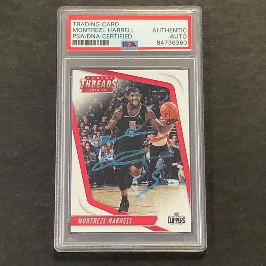 2018-19 Panini NBA Threads #20 Montrezl Harrell Signed Card PSA Slabbed Clippers